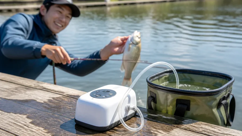 エアーポンプ充電式なら年間5,000円の電池代がゼロに｜釣り用おすすめモデルと選び方のアイキャッチ画像