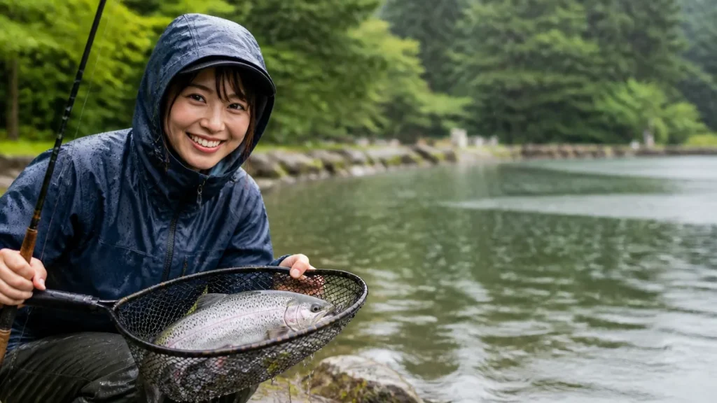 雨の日の釣りは実はチャンス？｜釣果が上がる5つの理由と安全装備ガイドのアイキャッチ画像