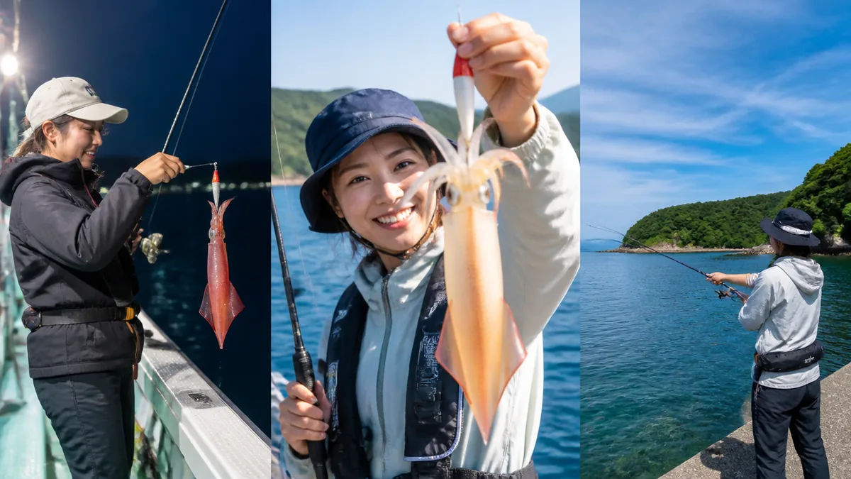 釣り方は大きく3つ|イカメタル・オモリグ・陸っぱりの違いの解説画像