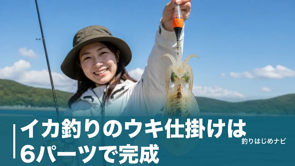 イカ釣りのウキ仕掛けは6パーツで完成｜堤防からアオリイカを獲る号数と組み方ガイドのアイキャッチ画像