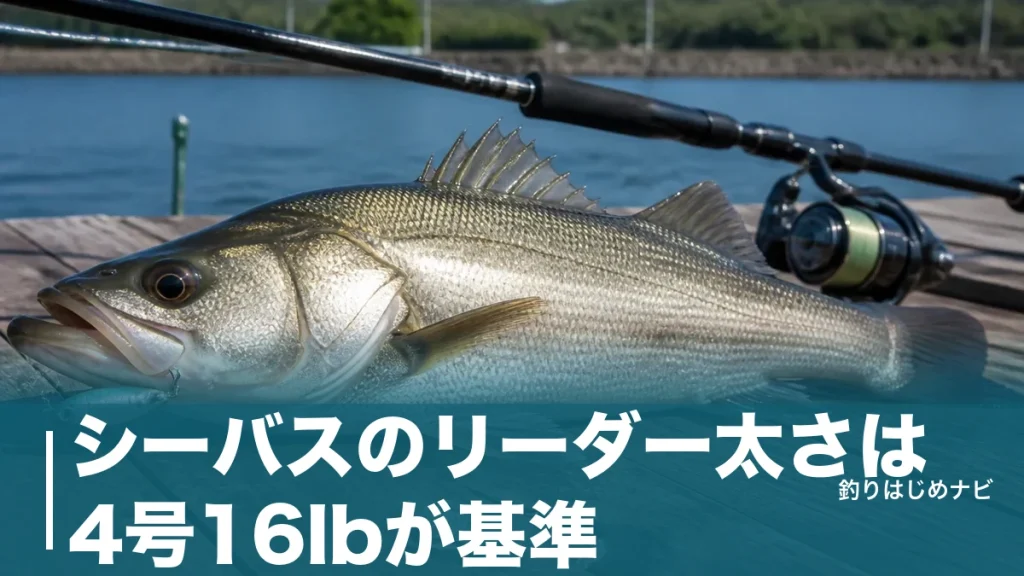 シーバスのリーダー太さは4号16lbが基準｜PE号数別の早見表と釣り場別の使い分けのアイキャッチ画像