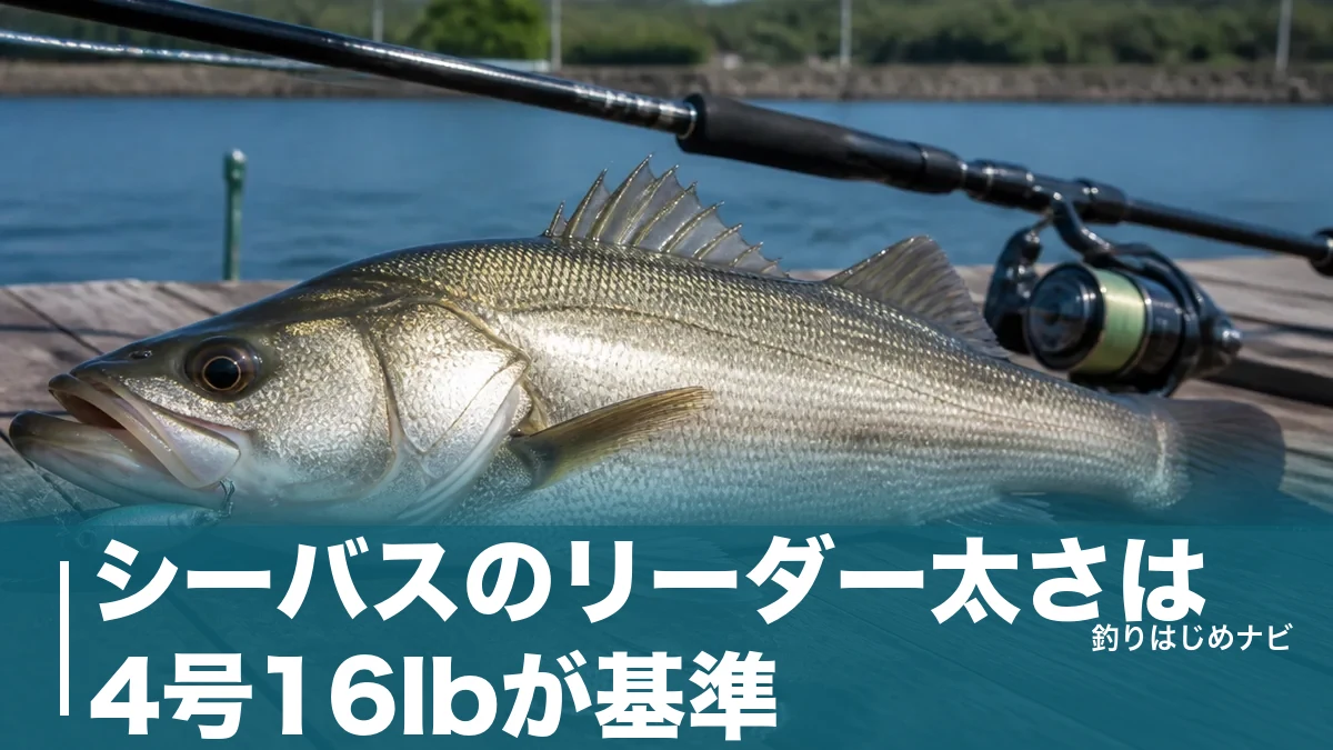 シーバスのリーダー太さは4号16lbが基準｜PE号数別の早見表と釣り場別の使い分けのアイキャッチ画像